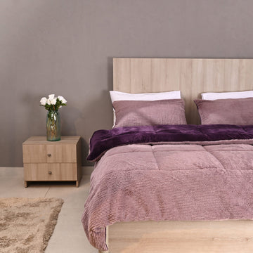 Senzo - Double Face Duvet Set 3 Pieces - Purple - 240x240cm