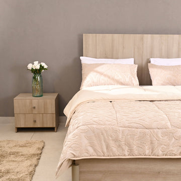 Senzo - Beige Decorated Duvet  Set 3 Pieces - 240x240cm