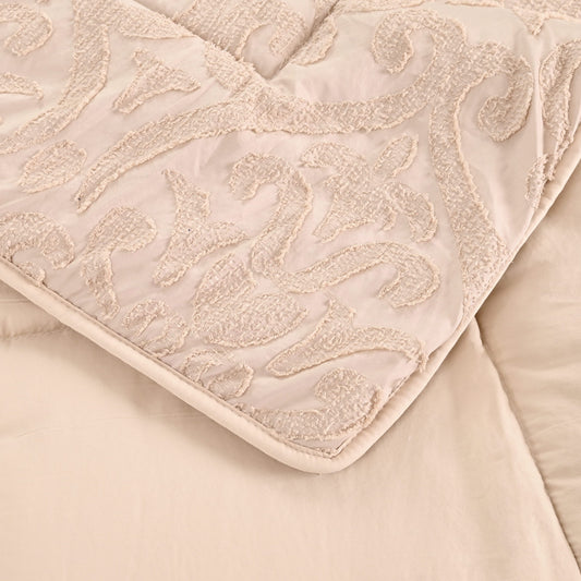 Senzo - Beige Decorated Duvet  Set 3 Pieces - 240x240cm