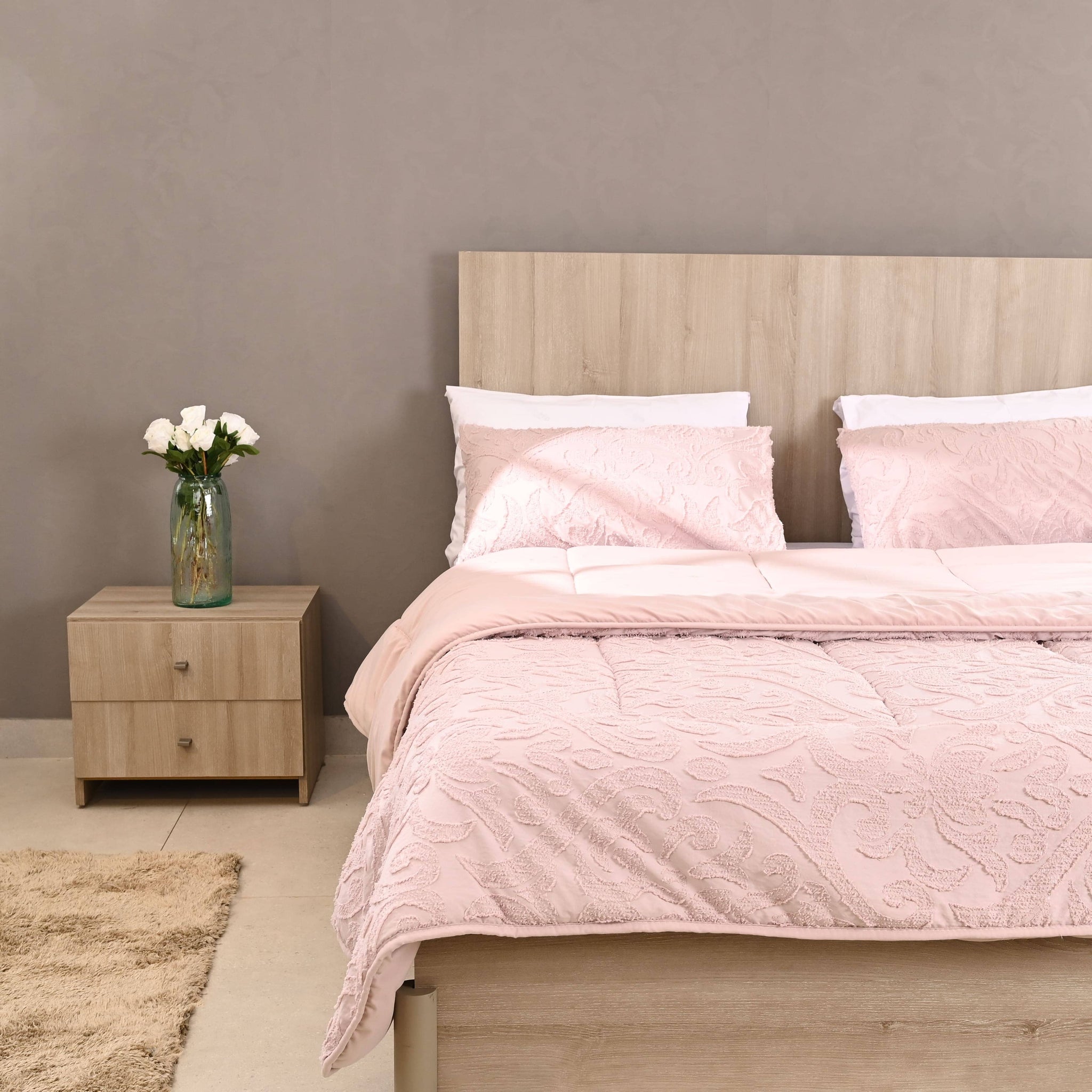 Senzo - Rose Decorated Duvet  Set 3 Pieces - 240x240cm