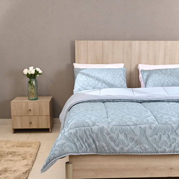 Senzo -  Double Face Decorated Duvet Set 3 Pieces - Teal - 240x240cm