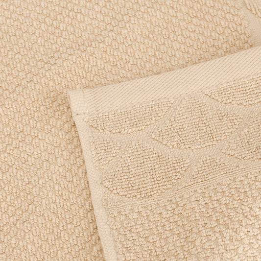 Senzo - Bath Towel Set 4 Pieces - Beige - 100% Egyptian Cotton