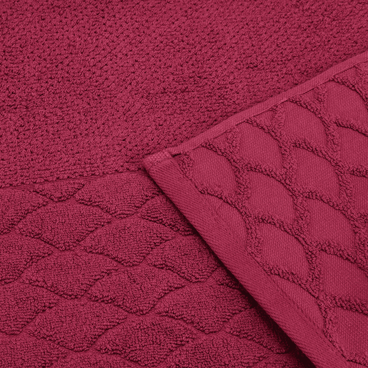 Senzo - Bath Towel Set 4 Pieces - Burgundy - 100% Egyptian Cotton