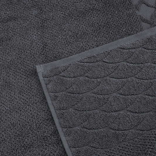 Senzo - Bath Towel Set 4 Pieces - Dark Gray - 100% Egyptian Cotton