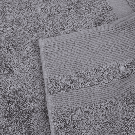 Senzo - Bath Towel Set 3 Pieces - Gray - 100% Egyptian Cotton