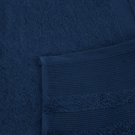 Senzo - Bath Towel Set 3 Pieces - Dark Blue - 100% Egyptian Cotton