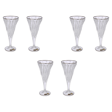 Bohemia Crystal - Goblet Set 6 Pieces - 240ml - Silver