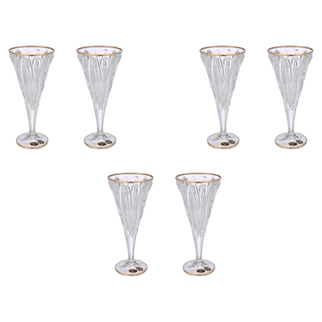 Bohemia Crystal - Goblet Set 6 Pieces - 240ml - Gold