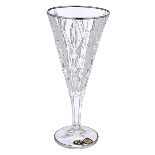 Bohemia Crystal - Goblet Set 6 Pieces - 240ml - Silver