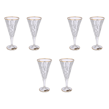 Bohemia Crystal - Goblet Set 6 Pieces - 240ml - Gold