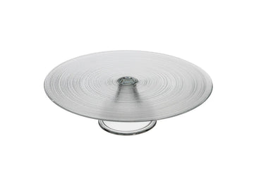 Ardacam - Circle Round Footed Platter - Clear - 28cm - Glass