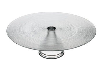 Ardacam -Circle Round Footed Platter - Clear - 33cm - Glass