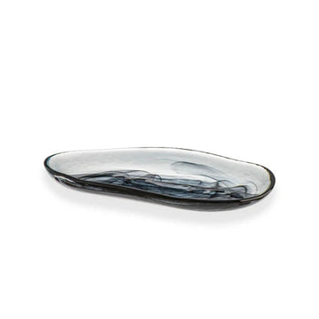 Ardacam - Atlas Oval Serving Platter - Black - 21x11.5cm - Glass