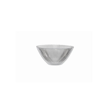 Ardacam - Striped Glass Serving Bowl - Clear - 22.5cm