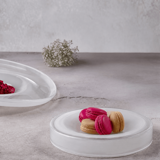 ArdaCam - Hollow Round Plate - 21 cm - White - Glass