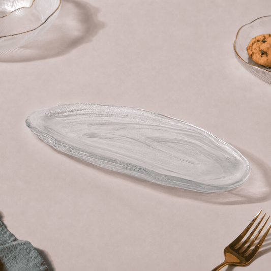 ArdaCam - Oval Serving Platter - White - 30x14.5cm - Glass