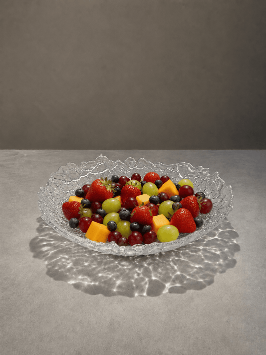 ArdaCam - Lava Round Serving Bowl - White - 40cm - Glass