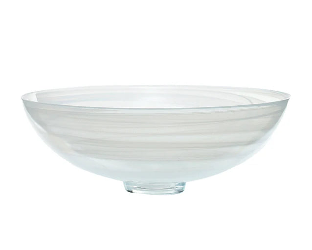 ArdaCam - Milas Round Serving Bowl - White - 34cm - Glass