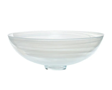 ArdaCam - Milas Round Serving Bowl - White - 34cm - Glass