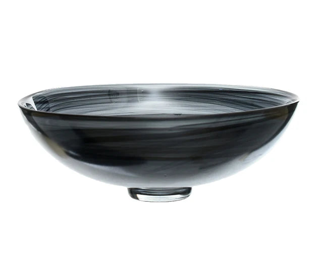 Ardacam - Milas Round Serving Bowl - Black - 26cm - Glass