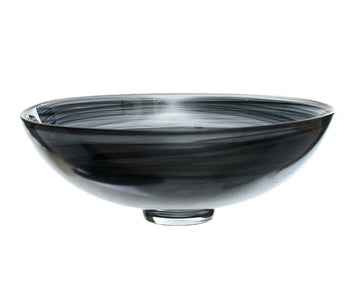Ardacam - Milas Round Serving Bowl - Black - 26cm - Glass