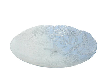 ArdaCam - Unerdwater Round Serving Platter - Blue & White - 41cm - Glass