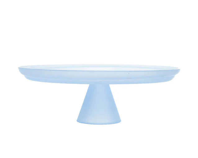 ArdaCam - Hiro Round Footed Serving Platter - Pastel Blue - 28cm - Glass