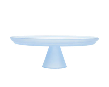 ArdaCam - Hiro Round Footed Serving Platter - Pastel Blue - 28cm - Glass