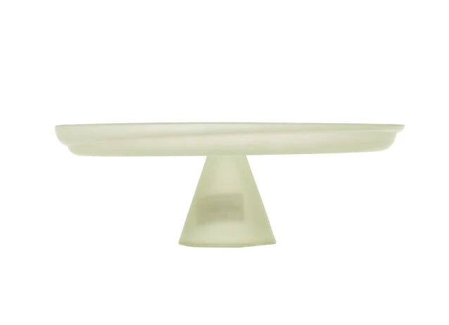 ArdaCam - Hiro Round Footed Serving Platter - Pastel Green - 28cm - Glass