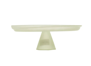 ArdaCam - Hiro Round Footed Serving Platter - Pastel Green - 28cm - Glass