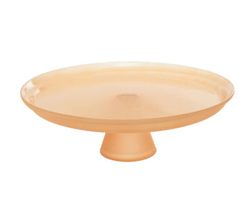 ArdaCam - Hiro Round Footed Serving Platter - Pastel Orange - 28cm - Glass