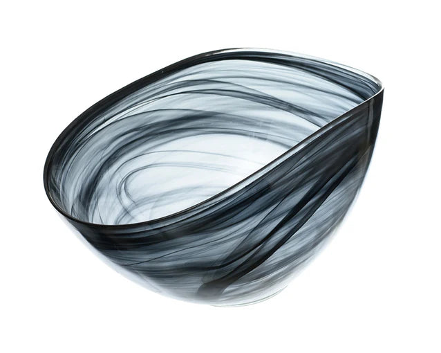 ArdaCam - Atlas Oval Serving Bowl - Black - 30x18cm - Glass