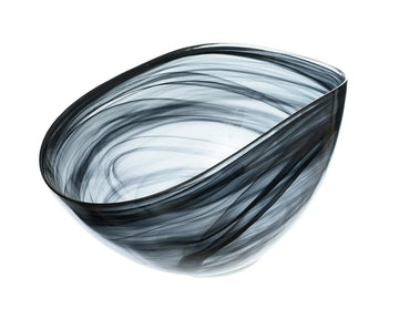 ArdaCam - Atlas Oval Serving Bowl - Black - 30x18cm - Glass