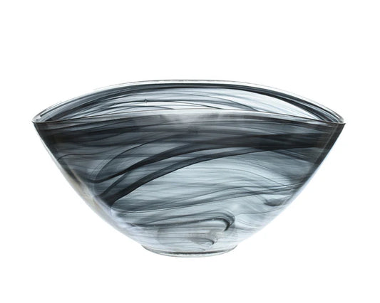 ArdaCam - Atlas Oval Serving Bowl - Black - 30x18cm - Glass