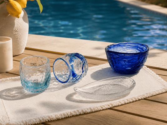 ArdaCam - Sea Urchin Round Serving Bowl - Blue - 8.5cm - Glass