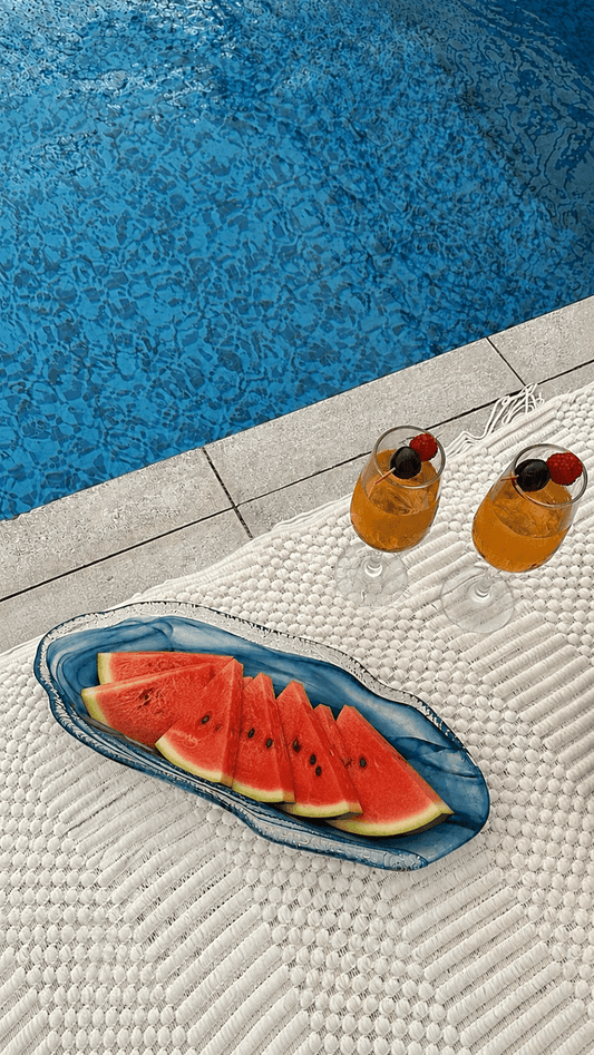 ArdaCam - Fenice Oval Platter - 30x14.5cm - Petrol Green - Glass
