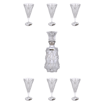 Bohemia Crystal - Drink Set 7 Pcs Silver