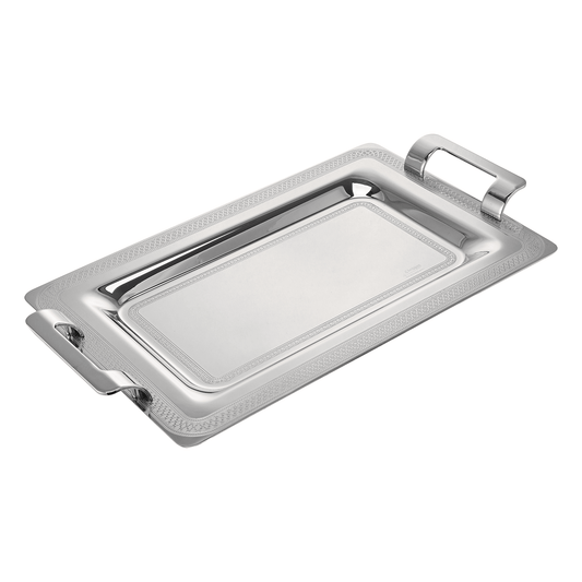 Elegant Gioiel - Romy Rectangular Tray Set with Handles 3 Pieces -Silver - Stainless Steel 18/10