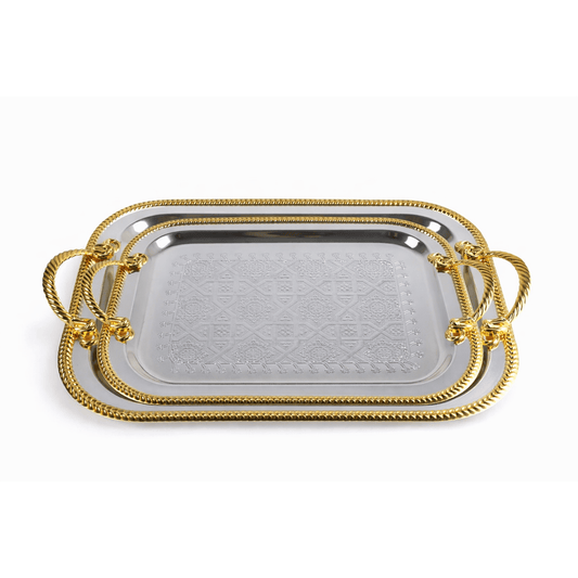 Gold and silver - Tray Set 2 Pcs - Gold & Silver