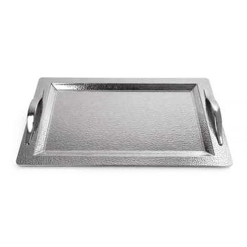 Gold and silver - Hammered Tray Set 2 Pcs - Silver