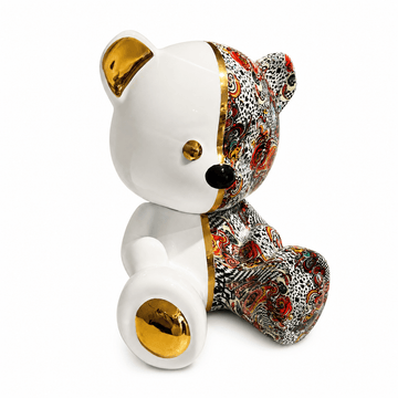 Ardor - Medium Modern Colorful Bear - H 34 cm - Gold