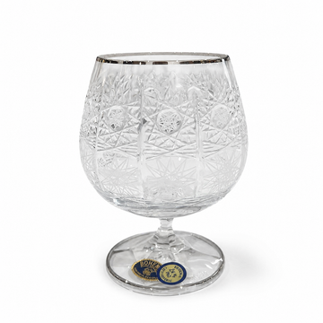 Bohemia Crystal - Brandy Glass Set 6 Pcs - 400 ml- Silver