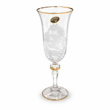 Bohemia Crystal - Flute Glass Set 6 Pcs - 150 ml - Gold