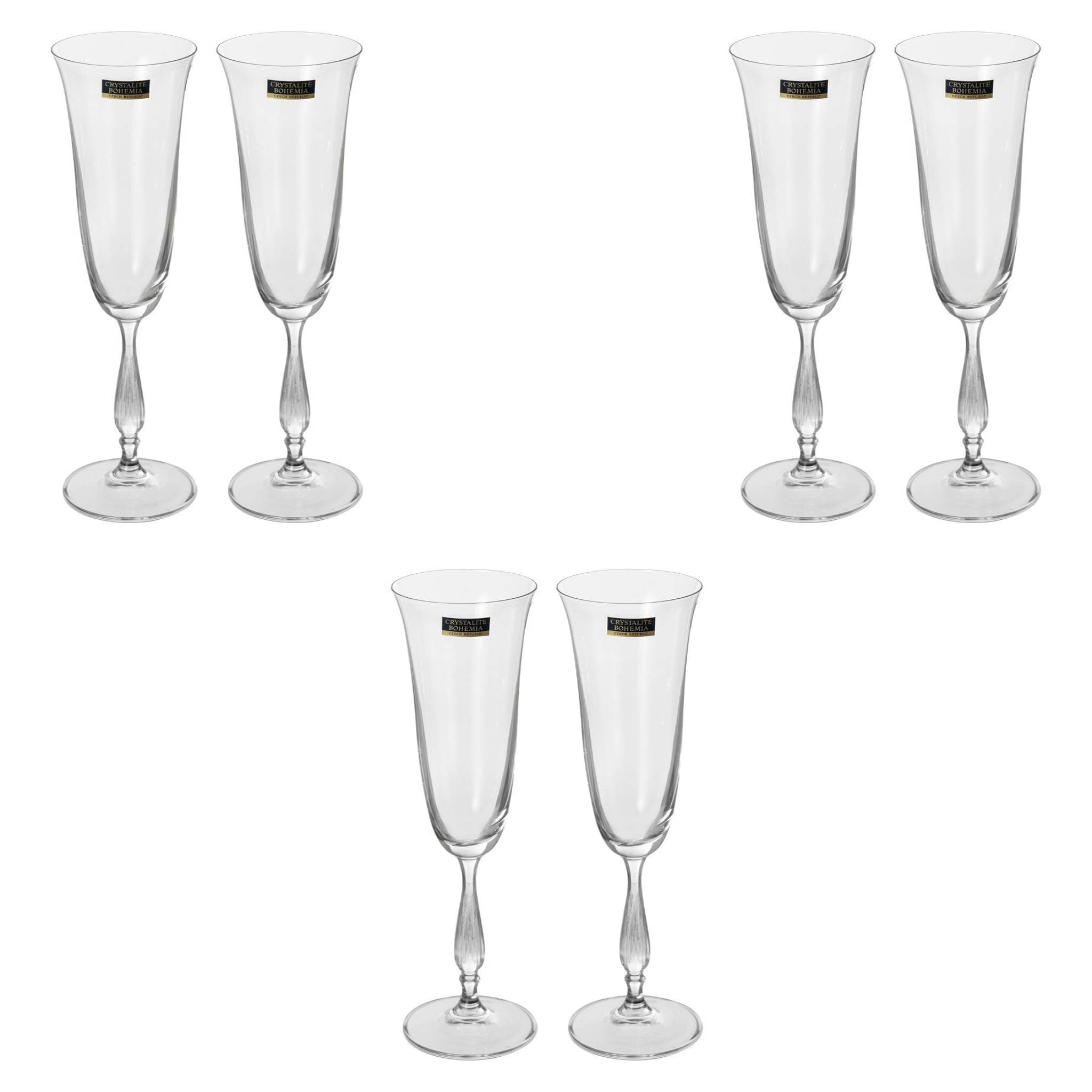 Bohemia Crystal - Flute Glass Set 6 Pieces - 190ml - 3900010005