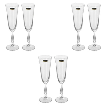 Bohemia Crystal - Flute Glass Set 6 Pieces - 190ml - 3900010005