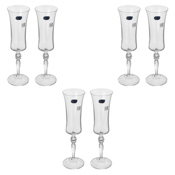 Bohemia Crystal - Flute Glass Set 6 Pieces - 190ml - 3900010010
