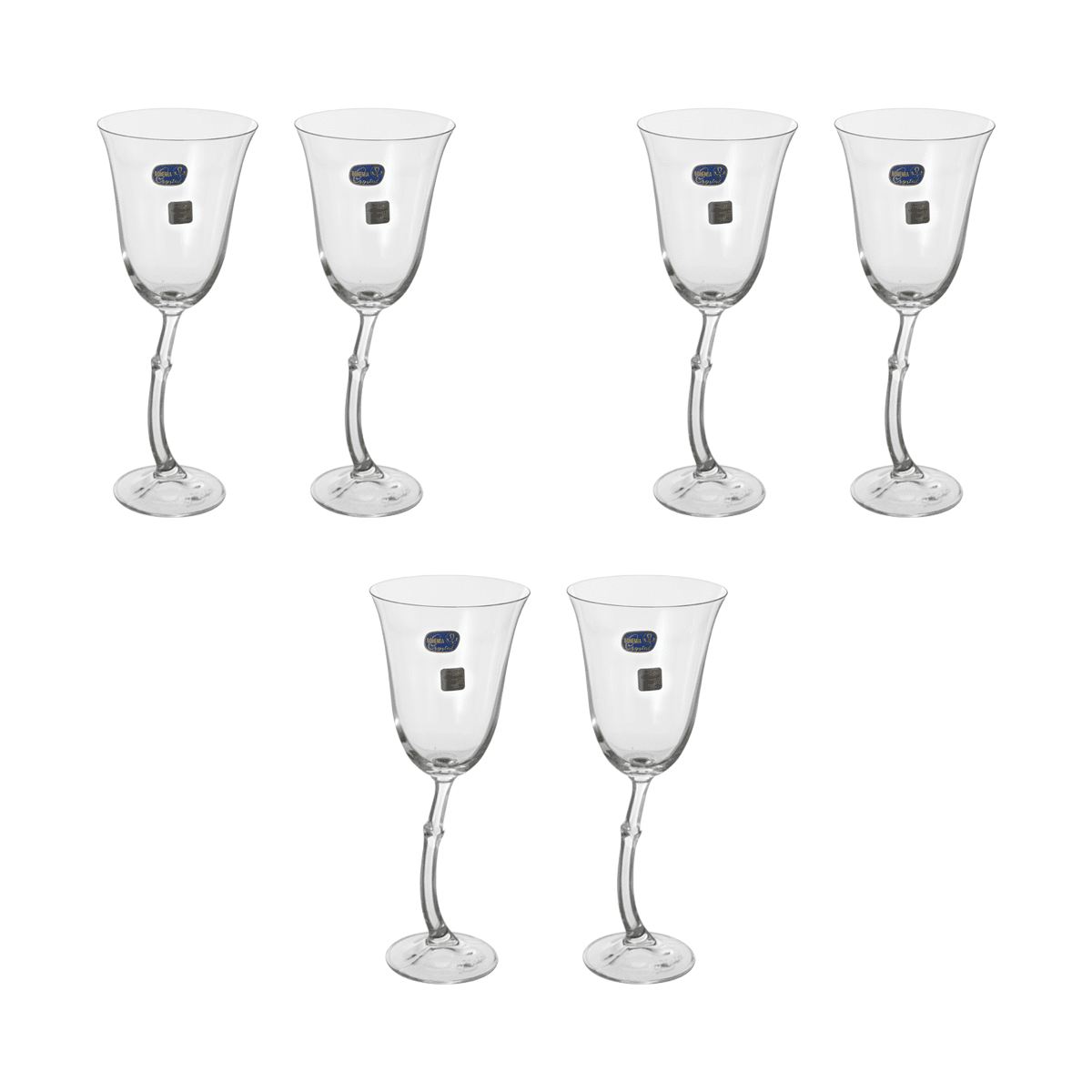 Bohemia Crystal - Goblet Glass Set 6 Pieces - 185ml - 3900010017