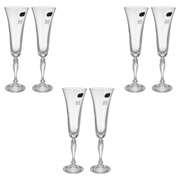 Bohemia Crystal - Flute Glass Set 6 Pieces - 180ml - 3900010039