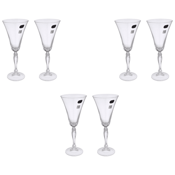 Bohemia Crystal - Goblet Glass Set  6 Pieces - 230ml