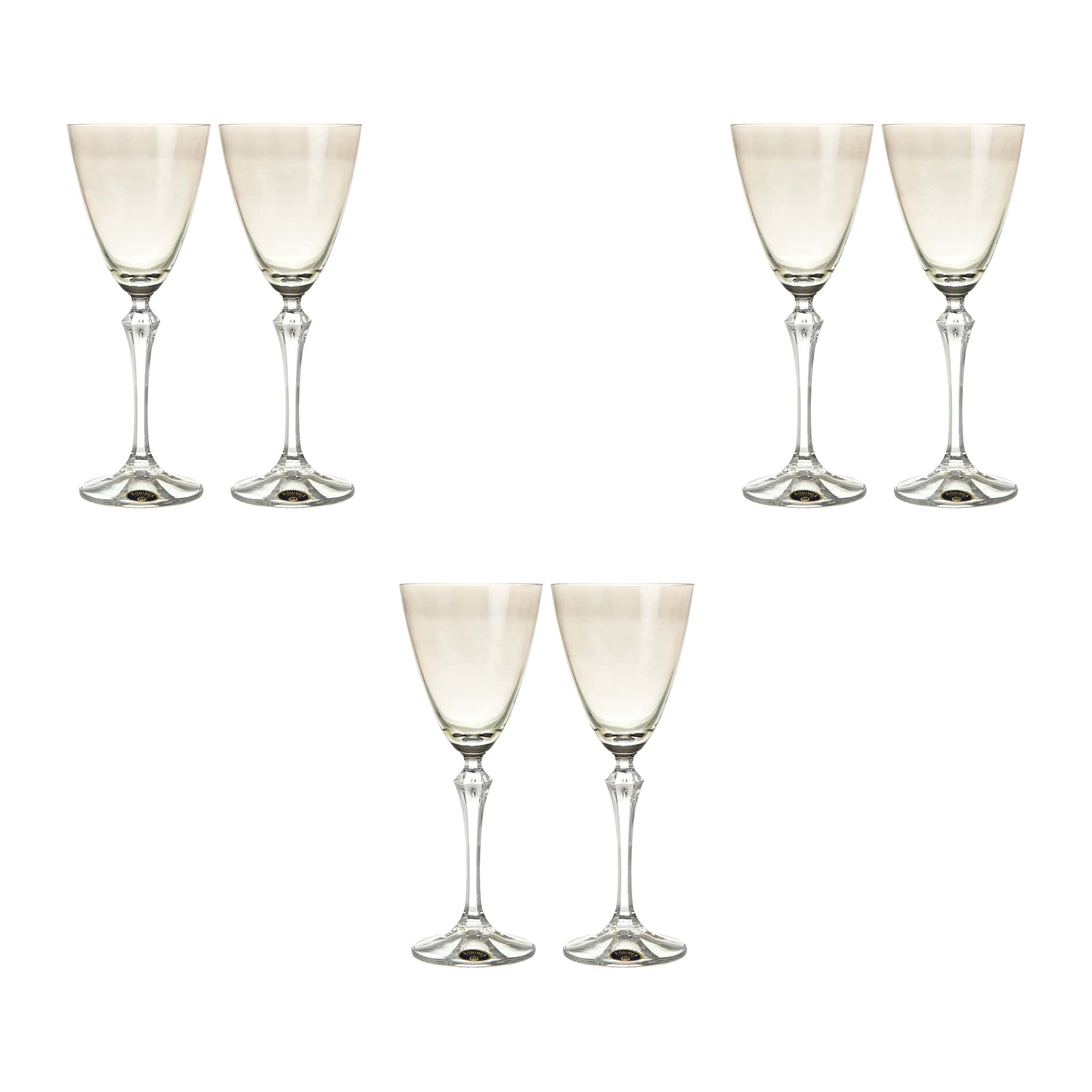 Bohemia Crystal - Goblet Glass Set 6 Pieces - Grey - 250ml - 3900010066